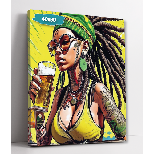 Интерьерная картина 40х50 Девушка с дредами 899₽