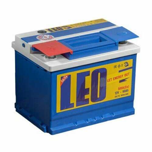 Аккумулятор автомобильный LEO 60Ah. 500A прямая полярность
