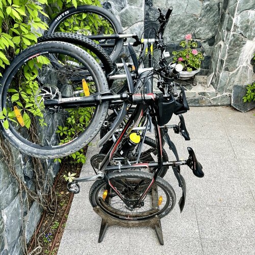 Велопарковка Nord Bros, для трех велосипедов, дерево, черная