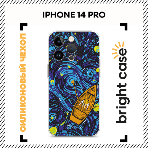 фото Чехол на apple iphone 14 pro / айфон 14 про с принтом лодка ван гога bright case
