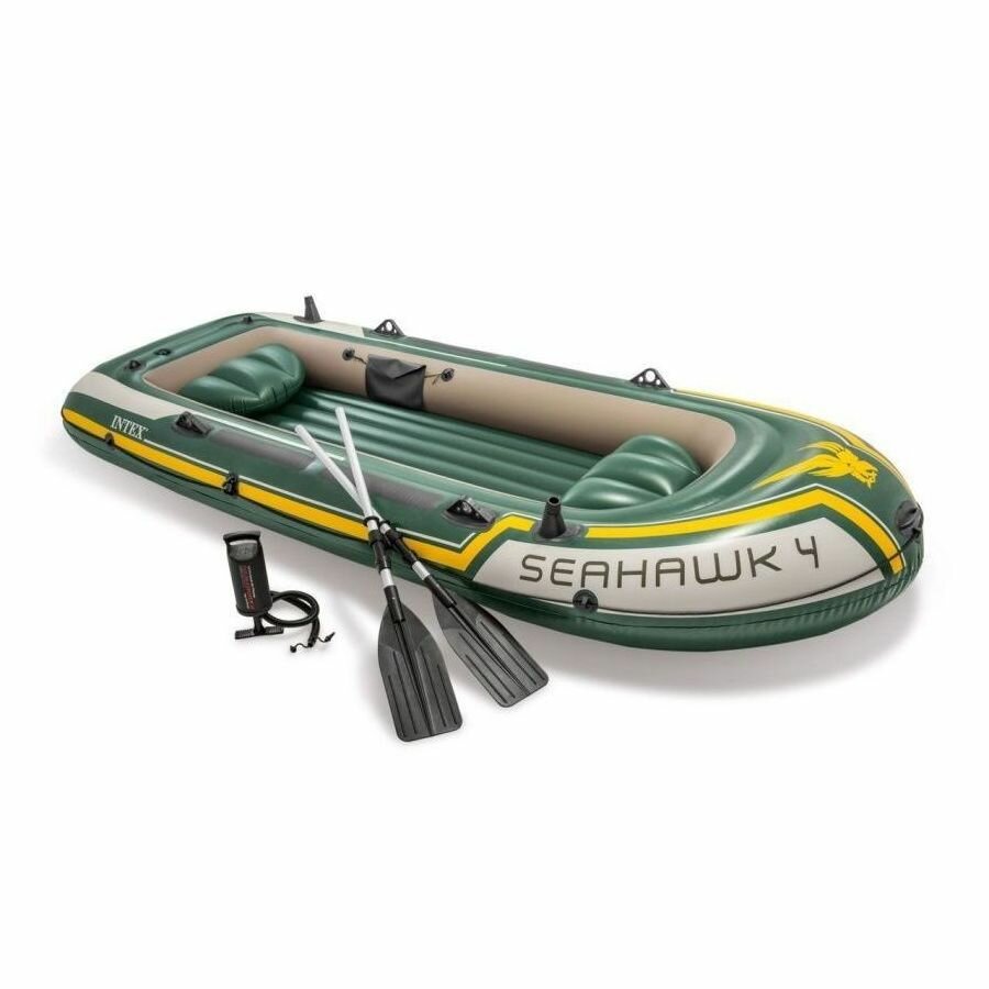 Лодка надувная Intex Seahawk 4 351х145х48 см, весла, насос до 400 кг, 68351