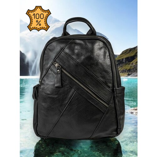 Рюкзак женский городской CAPRI натуральная кожа CAP-5815-Black-w черный