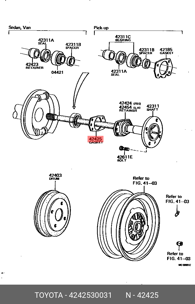 Прокладка Toyota 42425-30031