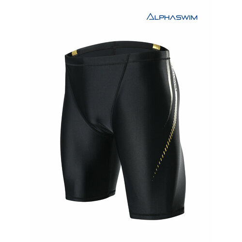 фото Плавки alpha swim джаммеры, размер xs/44, черный/золотистый