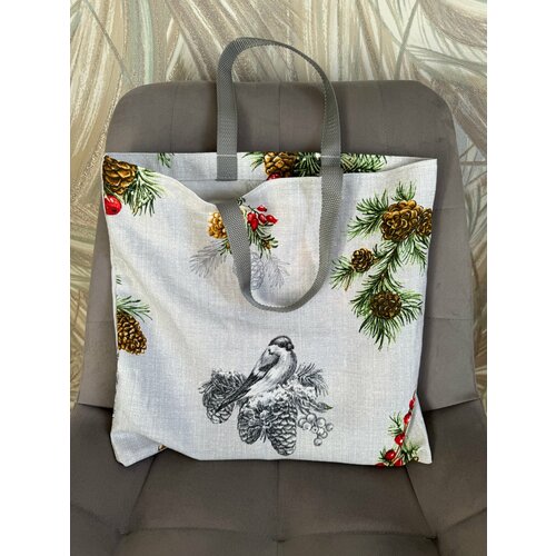 Сумка шоппер фактура гладкая серый 430₽