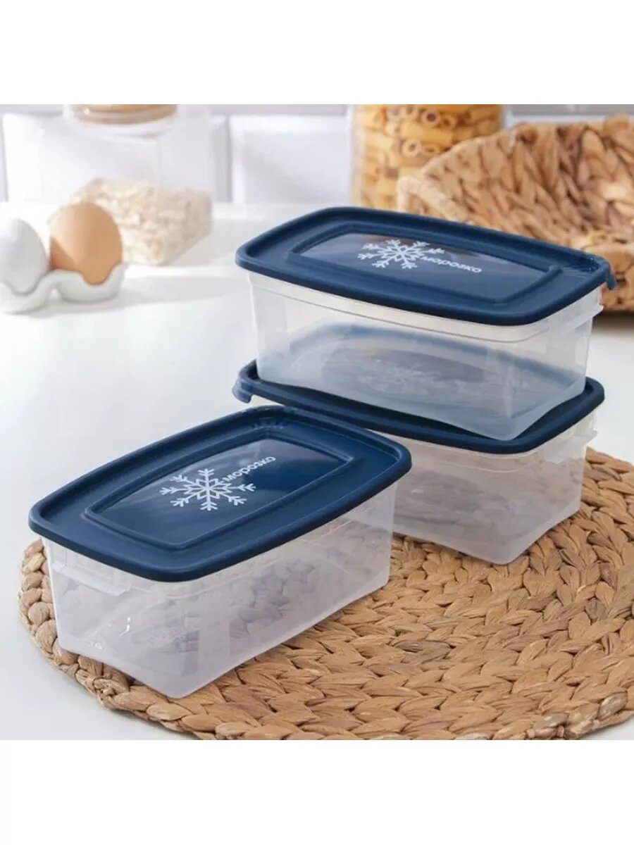 Набор контейнеров для заморозки и хранения продуктов 3 шт. по 1000 мл