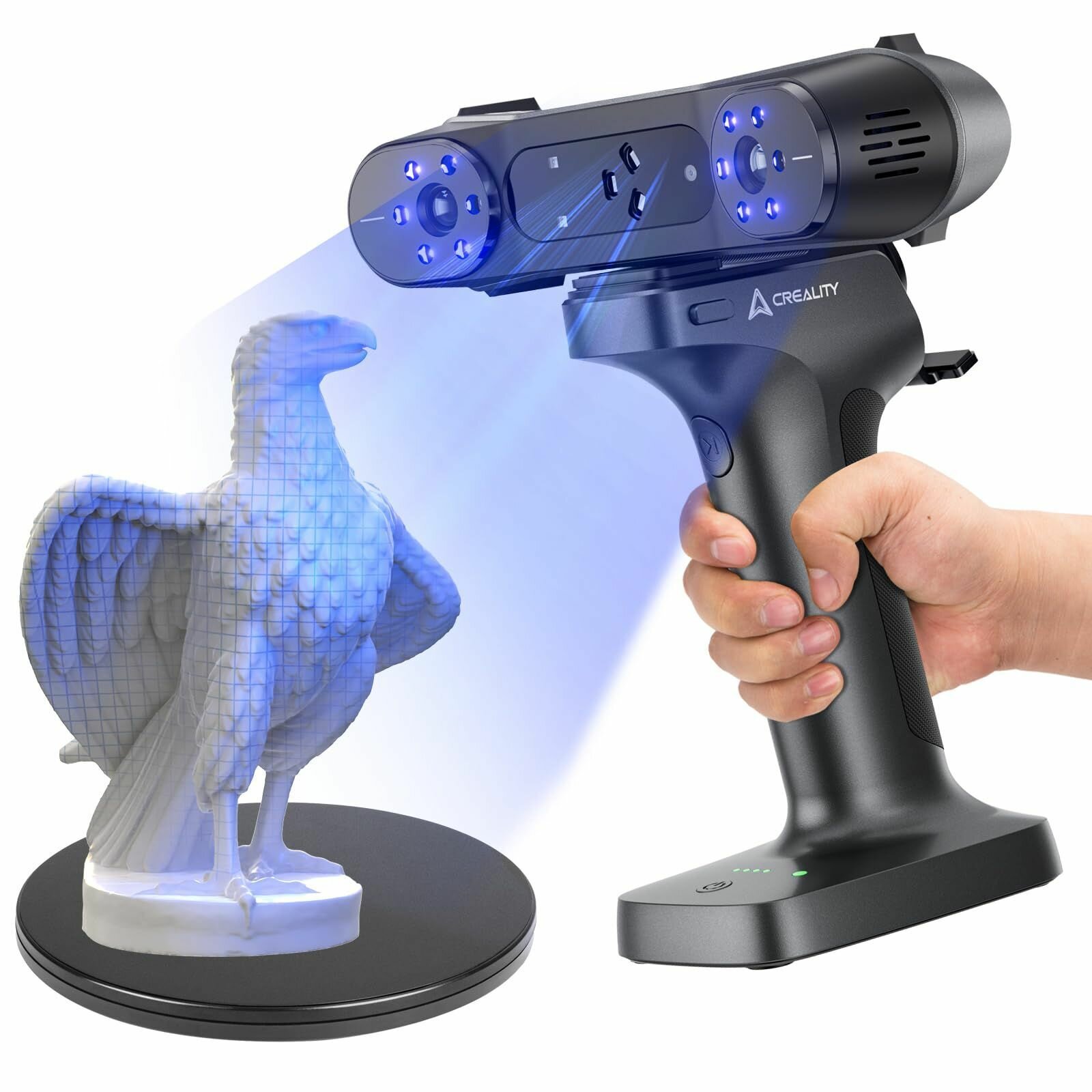 3D сканнеры Creality RaptorX используются для 3D печати беспроводных гибридных голубых лазеров и инфракрасных сканеров