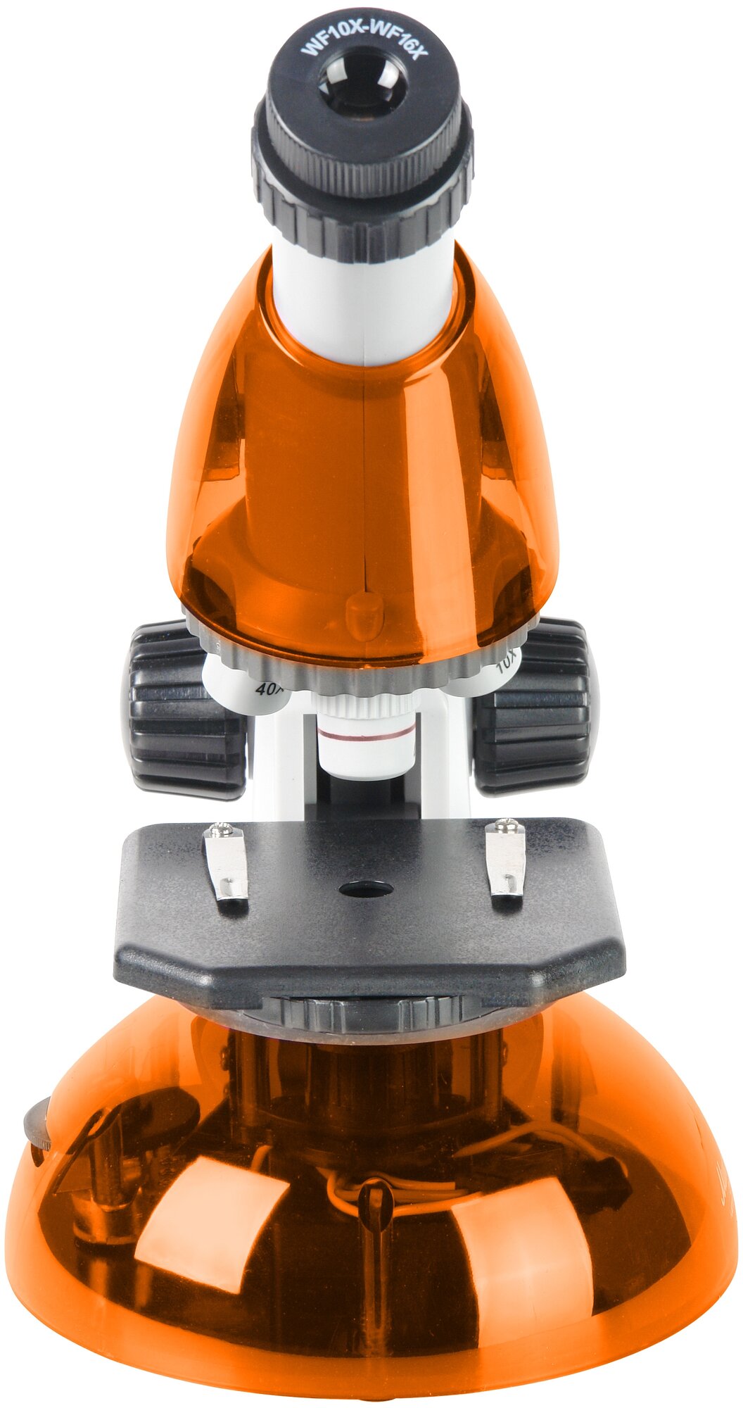 Микроскоп Микромед Атом 40x-640x (апельсин), подсветка, биологический, монокуляр — фото 1