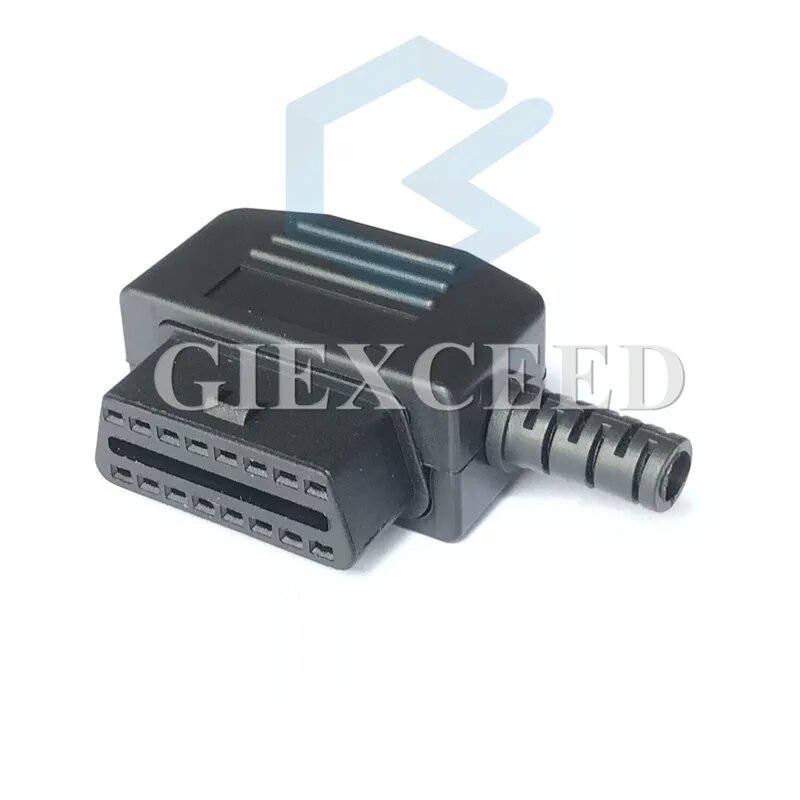 OBD II OBD2 L Тип 16 штырьковый штыревой разъем для автомобиля кабель провода розетки разъем с оболочкой и винтом, 1 Set