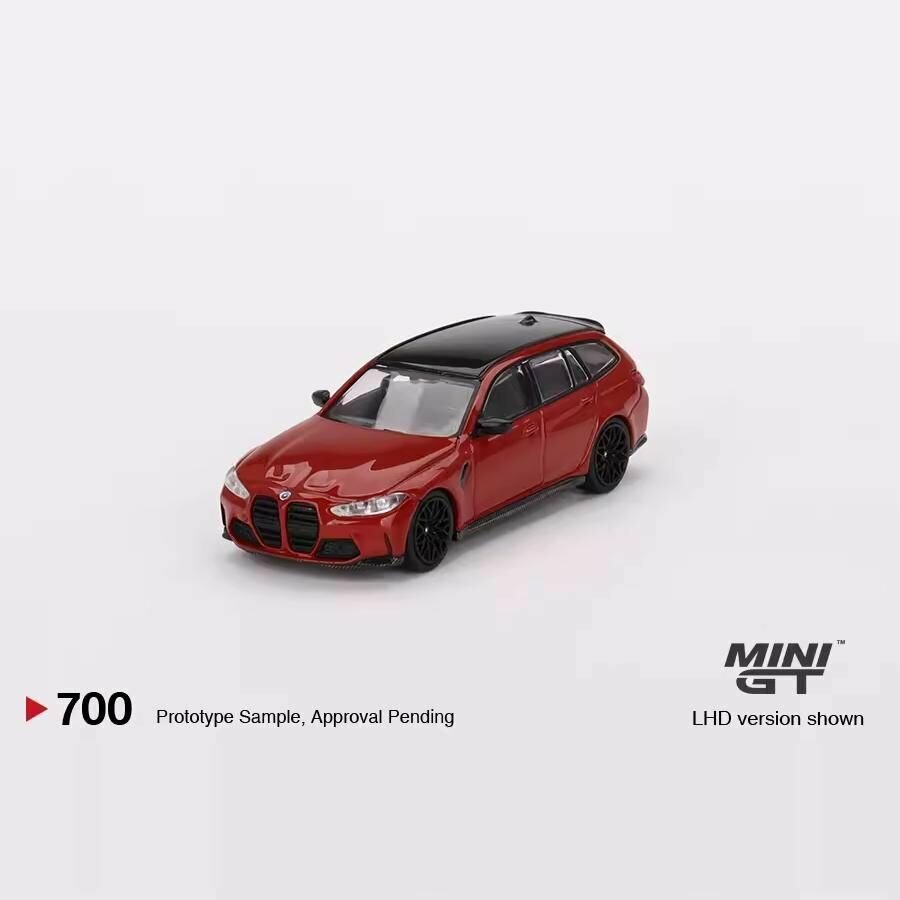 Машинка TSM Mini GT 1/64 #700 BMW M3 Competition Touring (G81) Toronto Red Metallic Die-cast Alloy Car Model Collection Gift