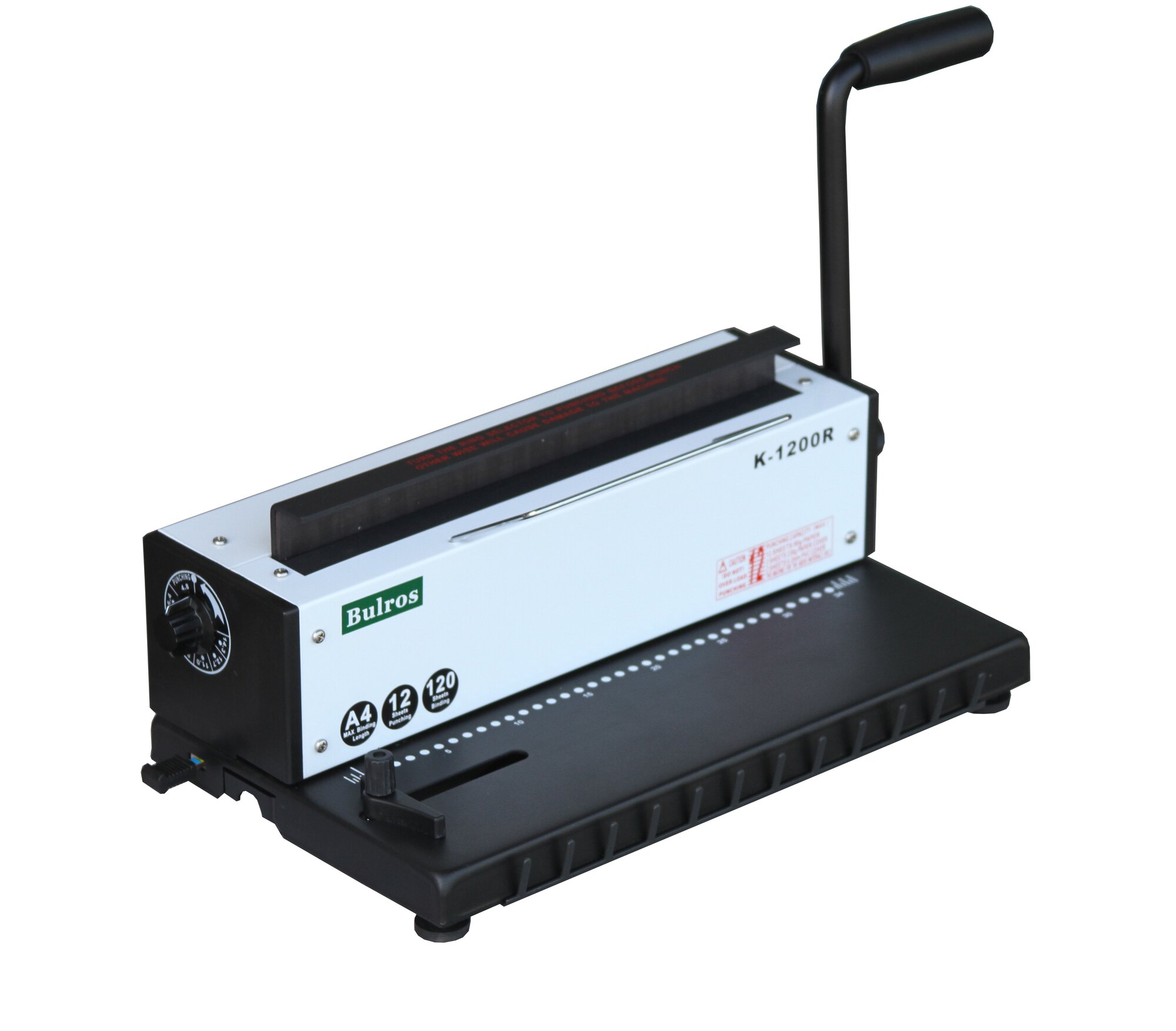 Переплетчик Bulros K-1200R на металлическую пружину 3:1, 12/120 листов, A4 (297мм) круглые отверстия