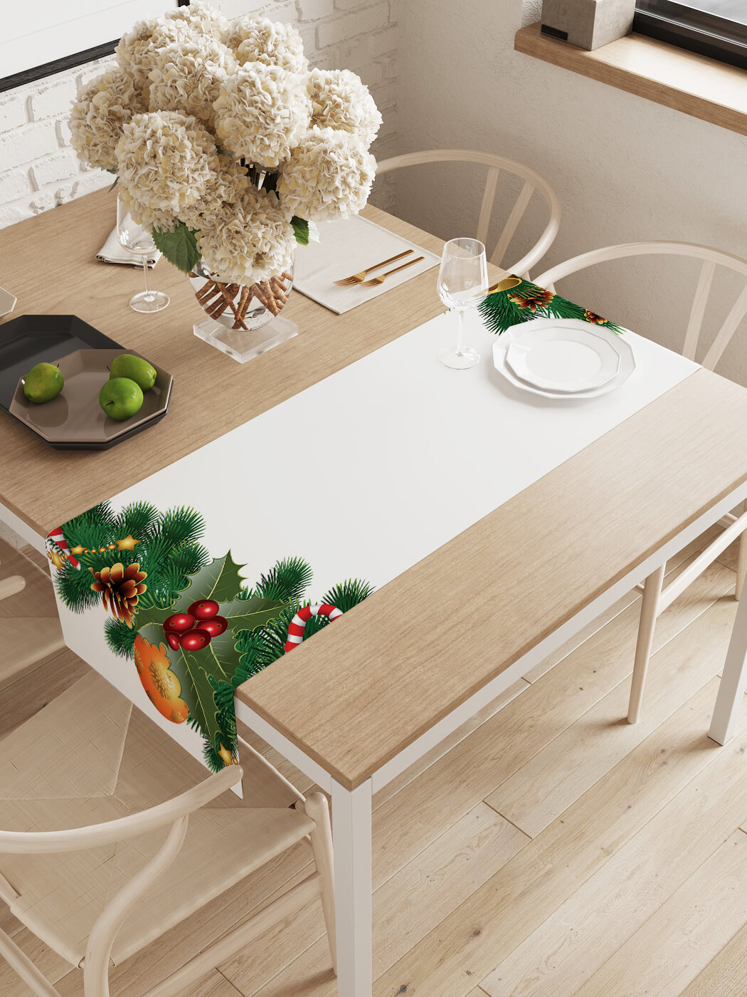 Декоративная водоотталкивающая дорожка для сервировки кухонная 145х40 