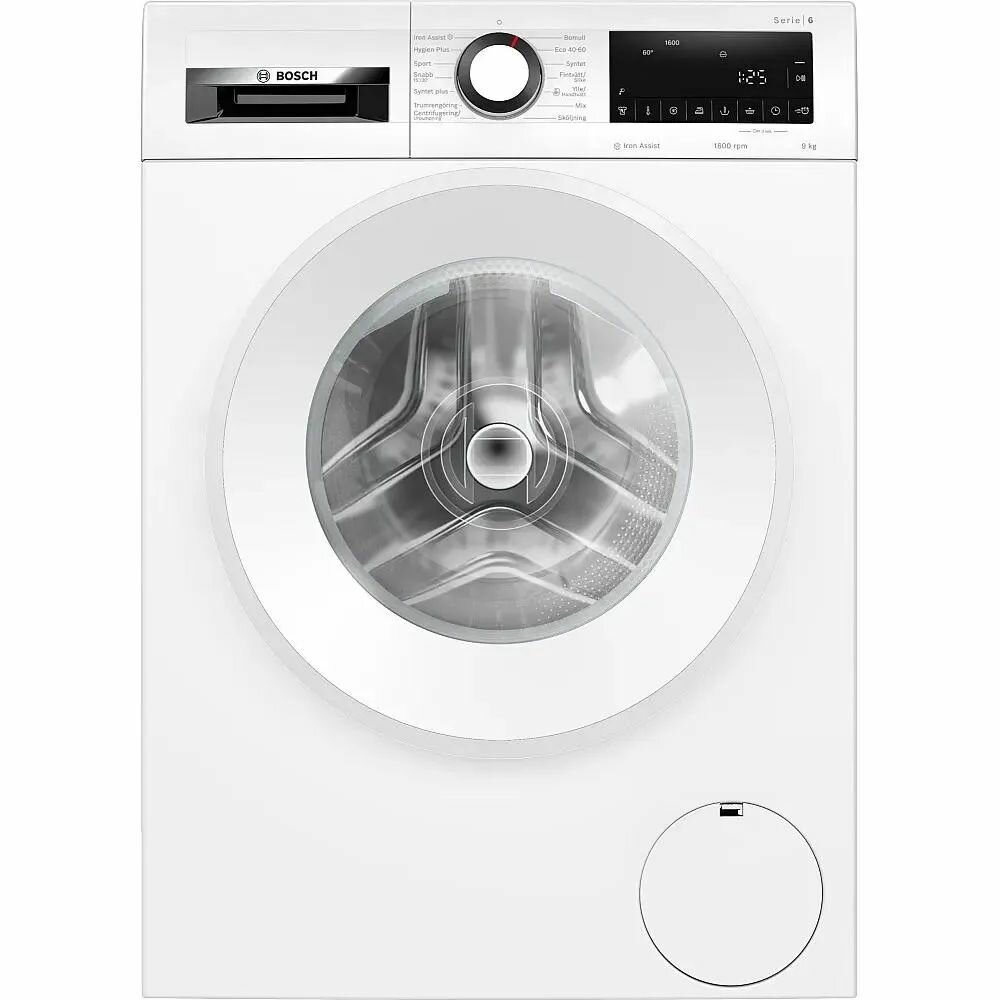 Bosch Serie 6 WGG246ZLSN, загрузка 9 кг, с паром, контроль пенообразования, белая