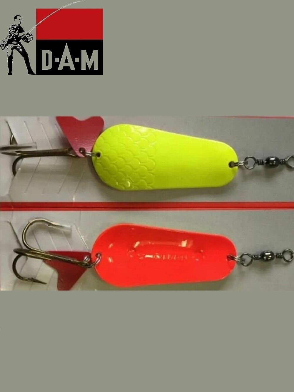 Блесна Колеблющаяся DAM Effzett Twin Spoon 55мм/22гр, цвет Lemon/Orange