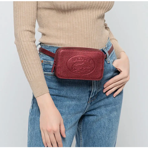 Сумка поясная LACOSTE фактура зернистая серебристый 13890₽