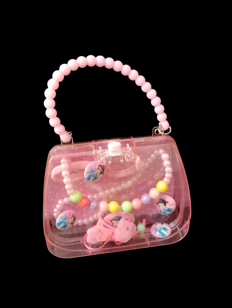 Сумочка с аксессуарами пластиковая (цвет розовый)