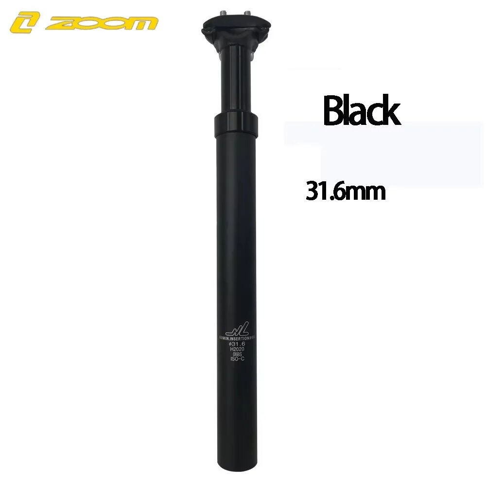 Подвеска для велосипеда Zoom Mtb, амортизатор подседельного штыря, капельница для велосипедного подседельного штыря, алюминиевая амортизирующая трубка с направляющей прокладкой 27,2 31,6 мм, Черный