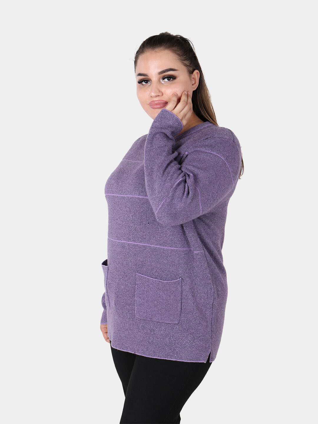 Свитер размер One Size, , фиолетовый — фото 1