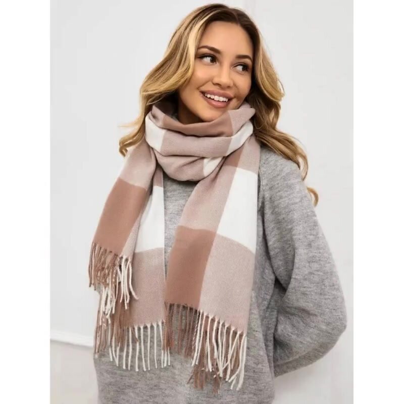Палантин Cashmere Базовая коллекция для женщин,180х70 см, коричневый/бежевый — фото 1