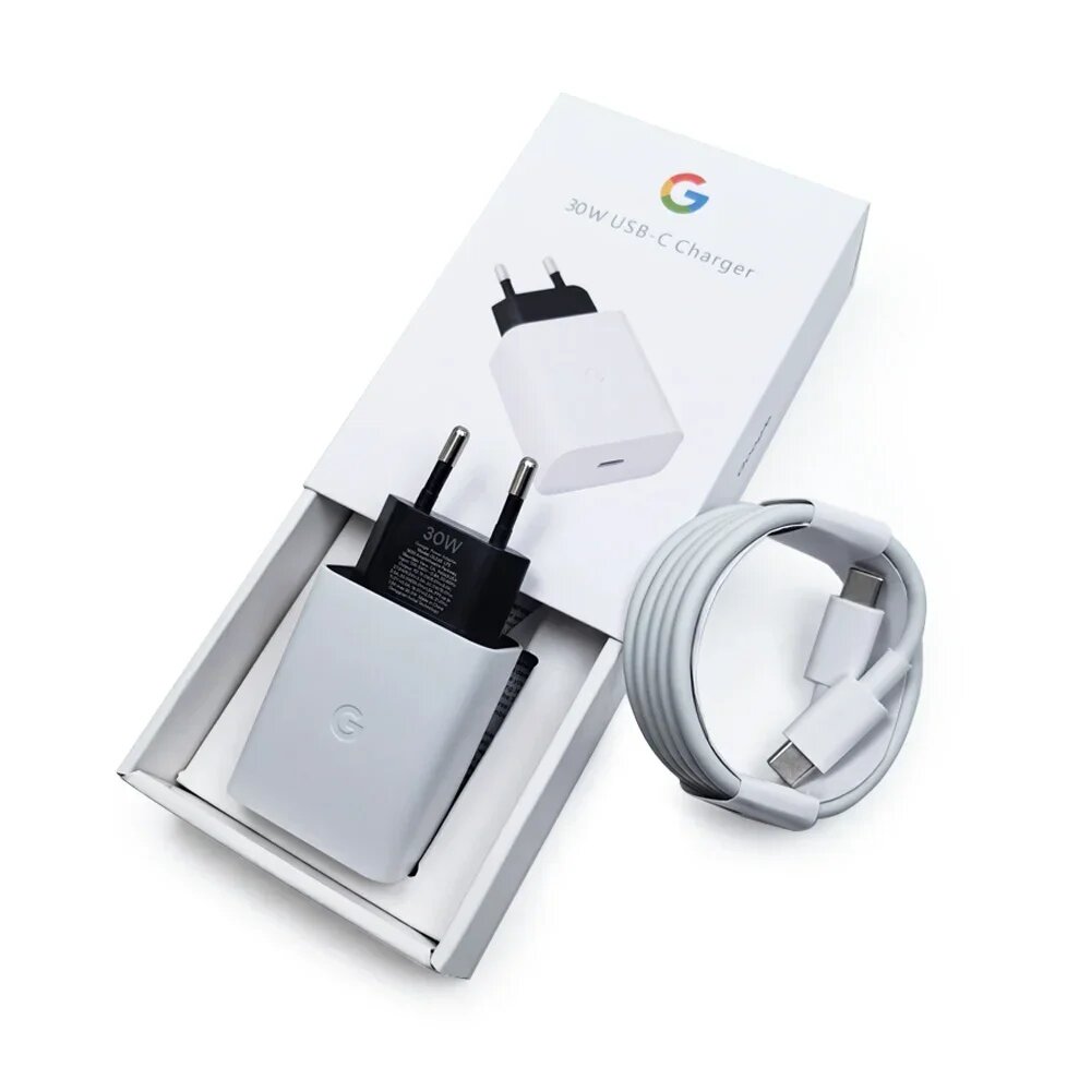Оригинальное зарядное устройство PD мощностью 30 Вт для Google Pixel 6 7 8 9 Pro XL 5A 4A, адаптер питания с быстрой зарядкой европейского стандарта, совместимый с устройством USB-C, EU(Box) with cable