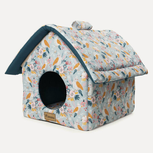 Изображение товара Домик для кошек и собак "Птички", съемный матрас, размеры 36*36*38см, бренд Gamma