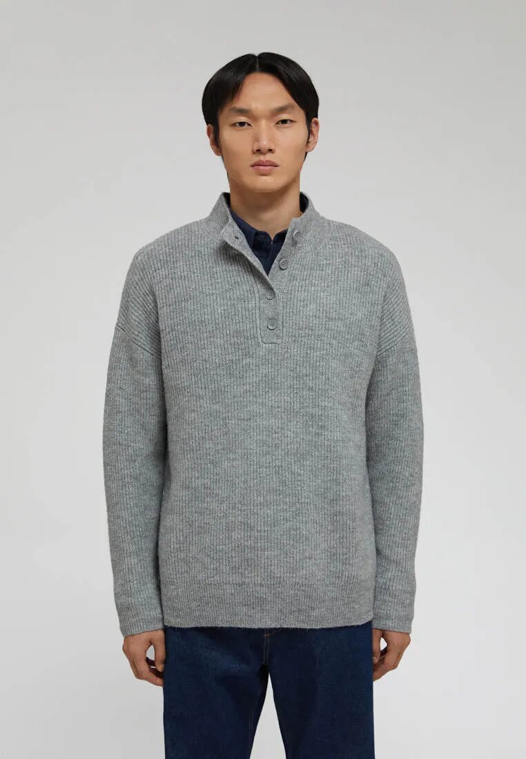 Свитер FINN FLARE с шерстью, размер L(182-104-94), , серый меланж