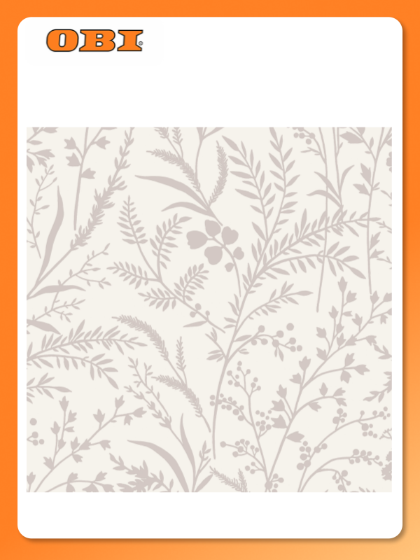 Виниловые обои WallSecret Herbal 8977-11 бежевые 106х1005 м