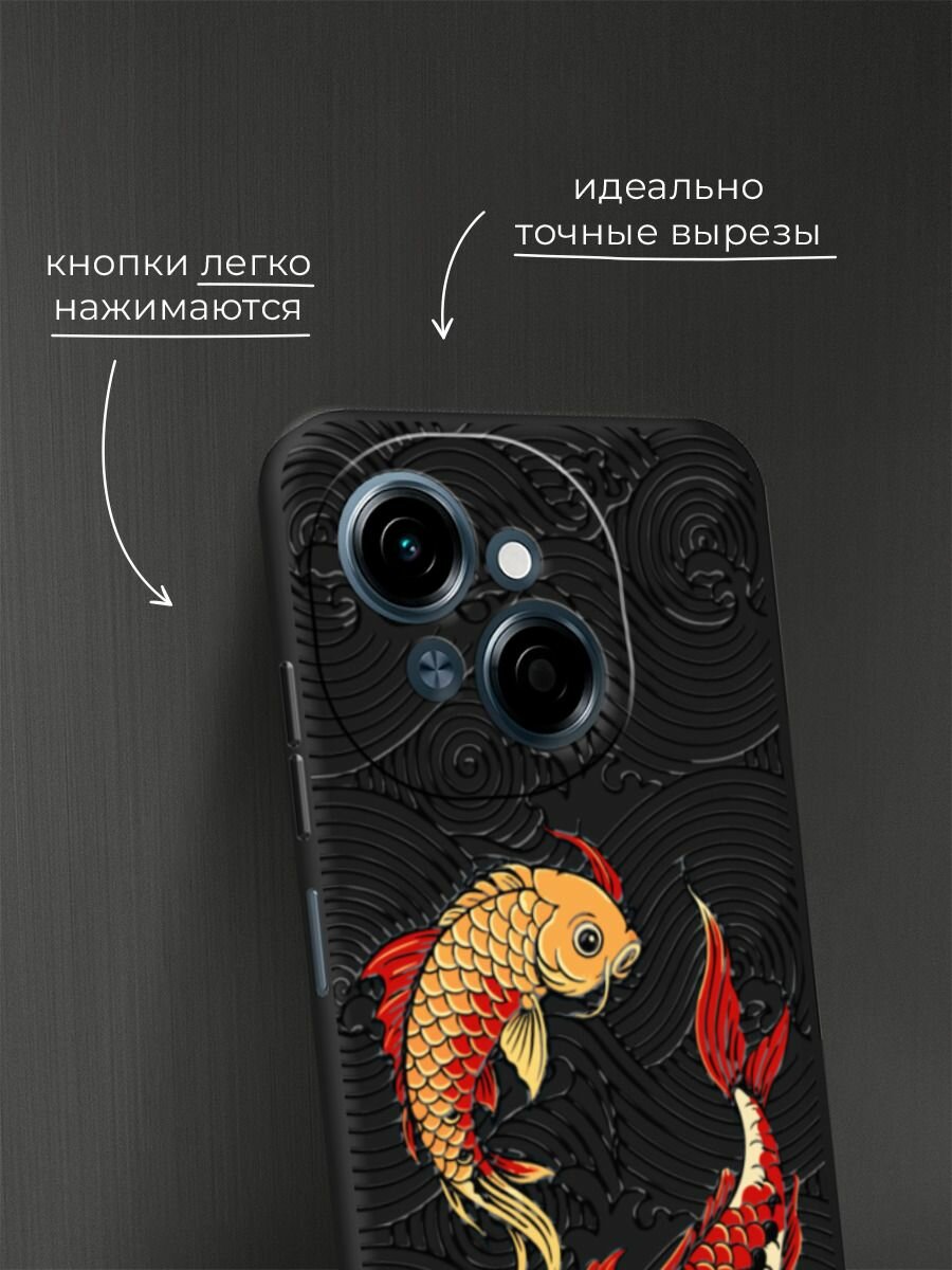 Чехол на Tecno Spark Go 1/Tecno POP 9 / Техно Спарк Го 1/Техно ПОП 9 с принтом Два японских карпа 2 — фото 1