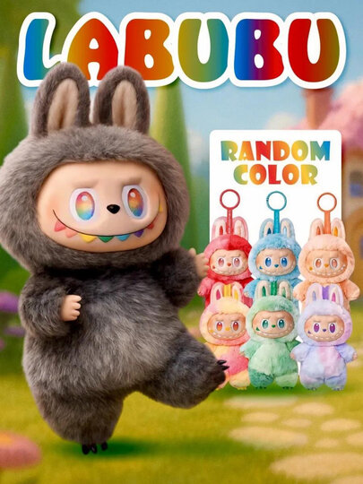 Мягкие игрушка Labubu, брелок, рандомный цвет, 17 см