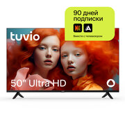 50” Телевизор Tuvio 4K ULTRA HD DLED Frameless на платформе Яндекс.ТВ, TD50UFBHV1, черный