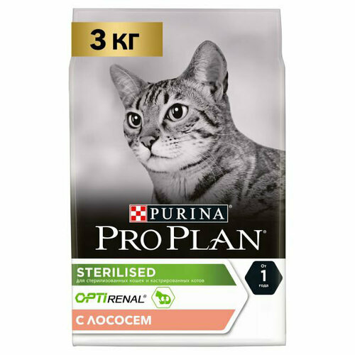 Корм для кошек ProPlan 3кг kitten стерилизованные лосось 12422148
