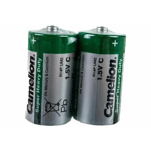 батарейки camelion r14 12 штук в упаковке Батарейки солевые Camelion - тип C, 1.5В, 6 упаковок по 2 шт.