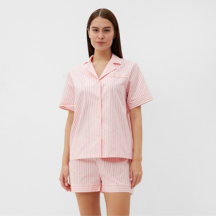 Пижама (рубашка, шорты) женская KAFTAN "Beautiful", р. 44-46, розовый - фотография № 6