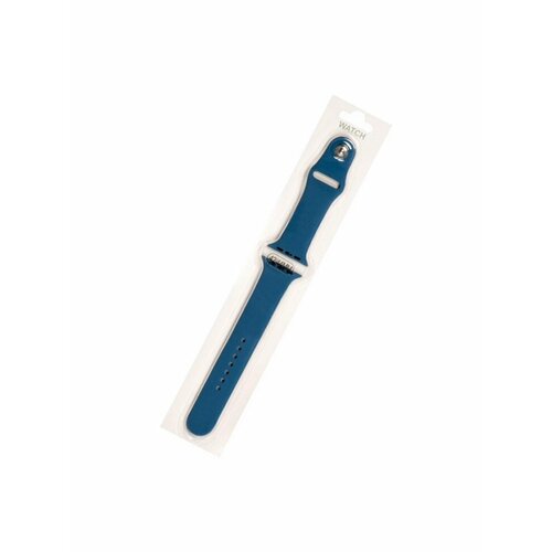 Silicone strap / Силиконовый ремешок для Apple Watch 42/44мм (20), темно-синий, на кнопке брелок apple синий