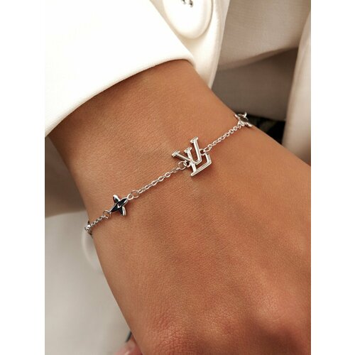 Браслет-цепочка SKAZKA Natali Romanovoi, серебро, 925 проба, родирование, длина 17 см., серебристый