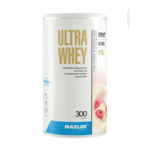 фото Протеин сывороточный, maxler, ultra whey, 300 г, белый шоколад-малина