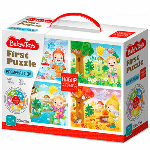 пазл first puzzle 4 в 1 кто где живет baby toys Пазл 4 в 1 First Puzzle Времена года Baby Toys 04363