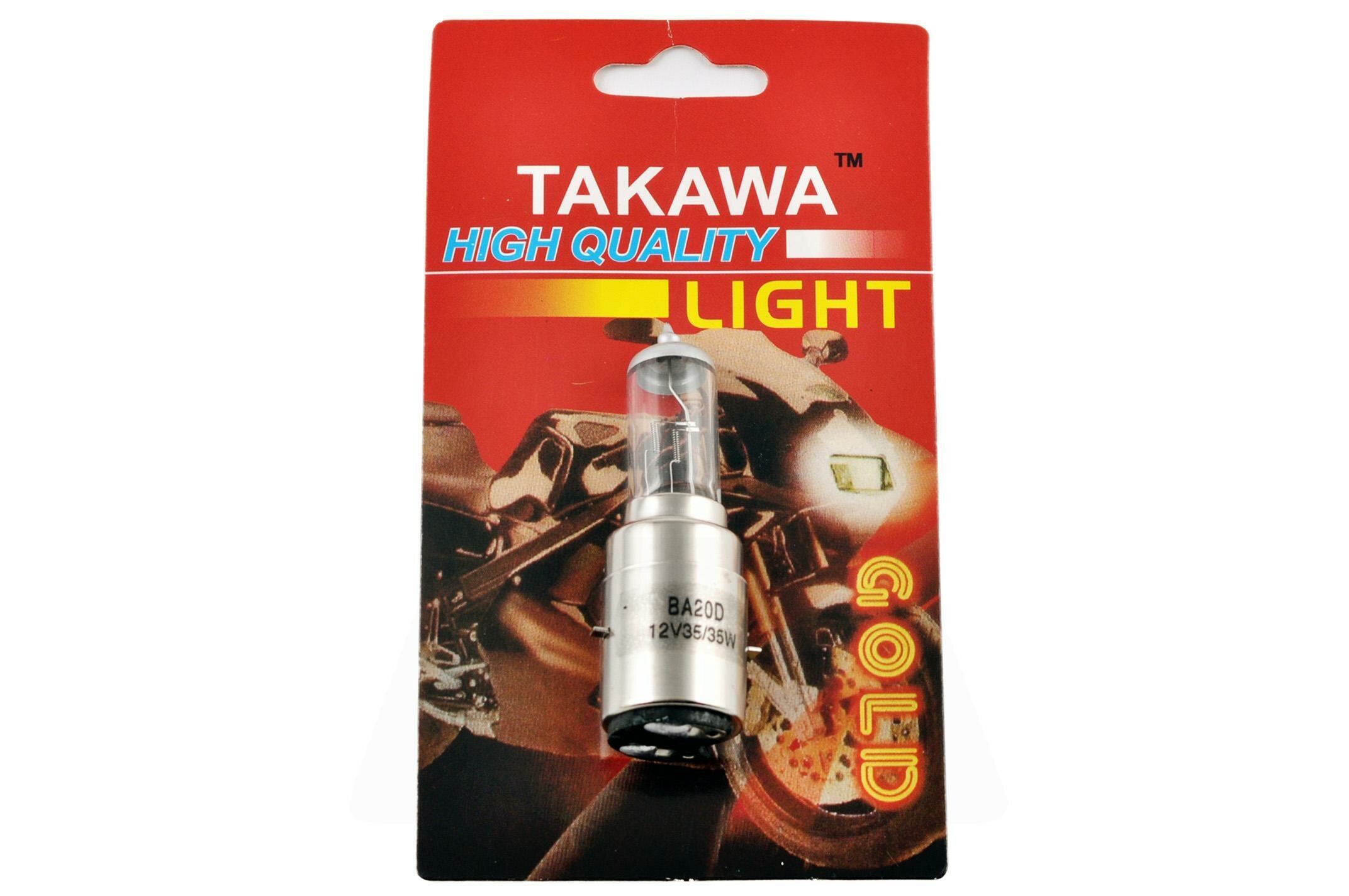 Лампа BA20D (2 уса) 12V 35W/35W (белая высокая) (блистер) "TAKAWA"