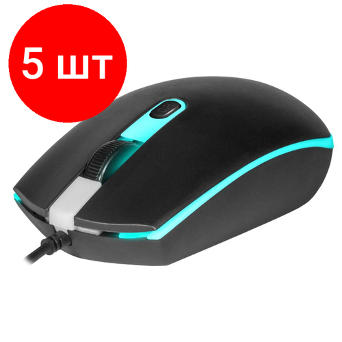 Комплект 5 штук Мышь компьютерная Defender Dot MB-986 7цветов4D10001600dpi проводная 259400₽