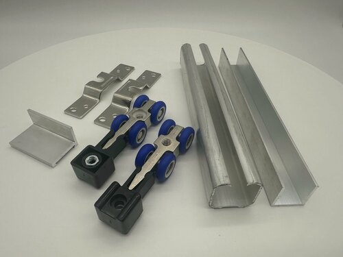 Изображение товара Комплект для межкомнатной раздвижной двери, 8 колёсиков, направляющая 1200 мм, нижняя направляющая