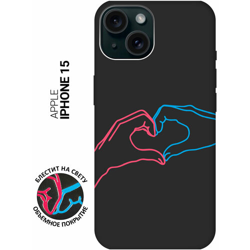 фото Силиконовый чехол на apple iphone 15 / эпл айфон 15 с рисунком "fall in love" soft touch черный slvgo