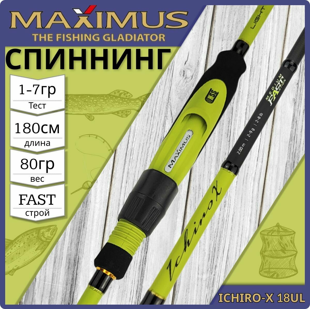 Спиннинг Maximus ICHIRO-X 18UL 1.8м 1-7гр