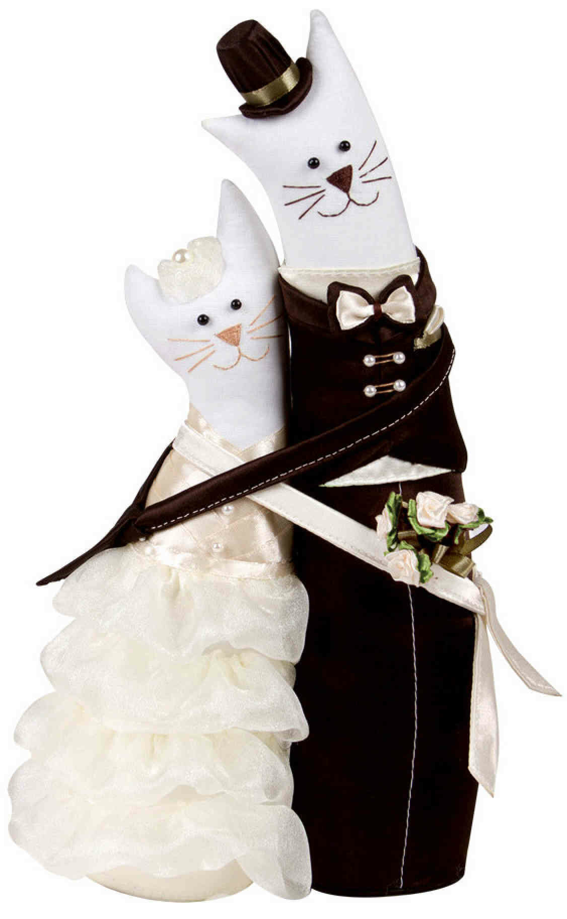 Набор для изготовления игрушки MIADOLLA Коты-обнимашки свадебные, 29см
