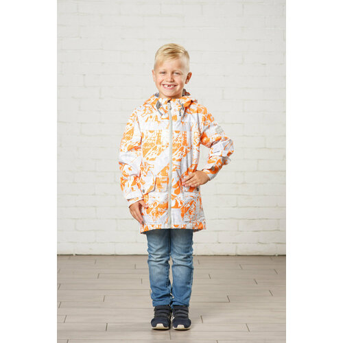 Джинсовая куртка BRINCO, размер 116/60, серый, оранжевый
