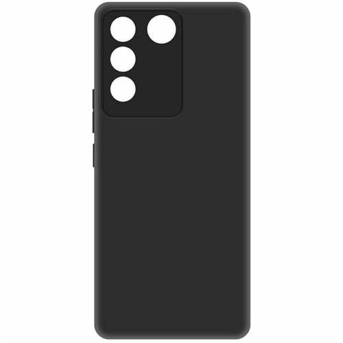 Чехол-накладка Krutoff Soft Case для Vivo T2/V27e черный чехол накладка krutoff soft case хохлома для vivo v27e черный