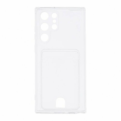 силиконовый чехол накладка krutoff clear case brawl stars ниндзя тара для samsung galaxy s22 ultra s908 Силиконовый чехол противоударный для Samsung S908 Galaxy S22 Ultra (с картхолдером) прозрачный