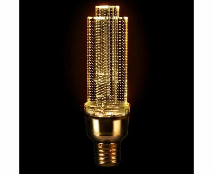 General декор. лампа кристалл E27 5W 4500К 4K 44x156 золот/плас GLDEN-CRYSTAL-5-230-E27-4500 661019