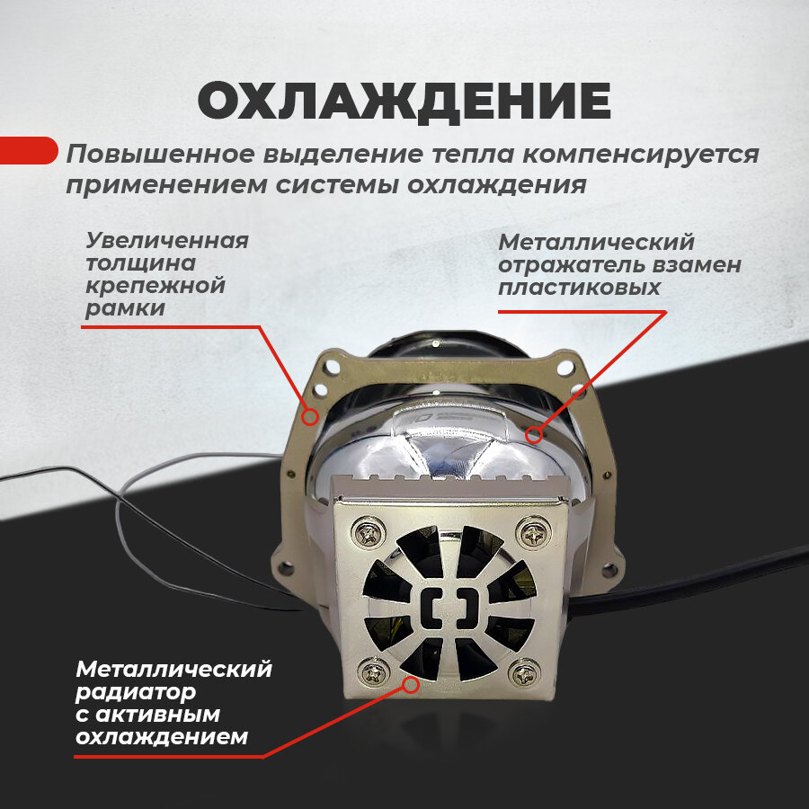Светодиодная линза Optima Premium Bi-LED Lens Expression Series 3.0", 12V, 1 шт. — фото 13