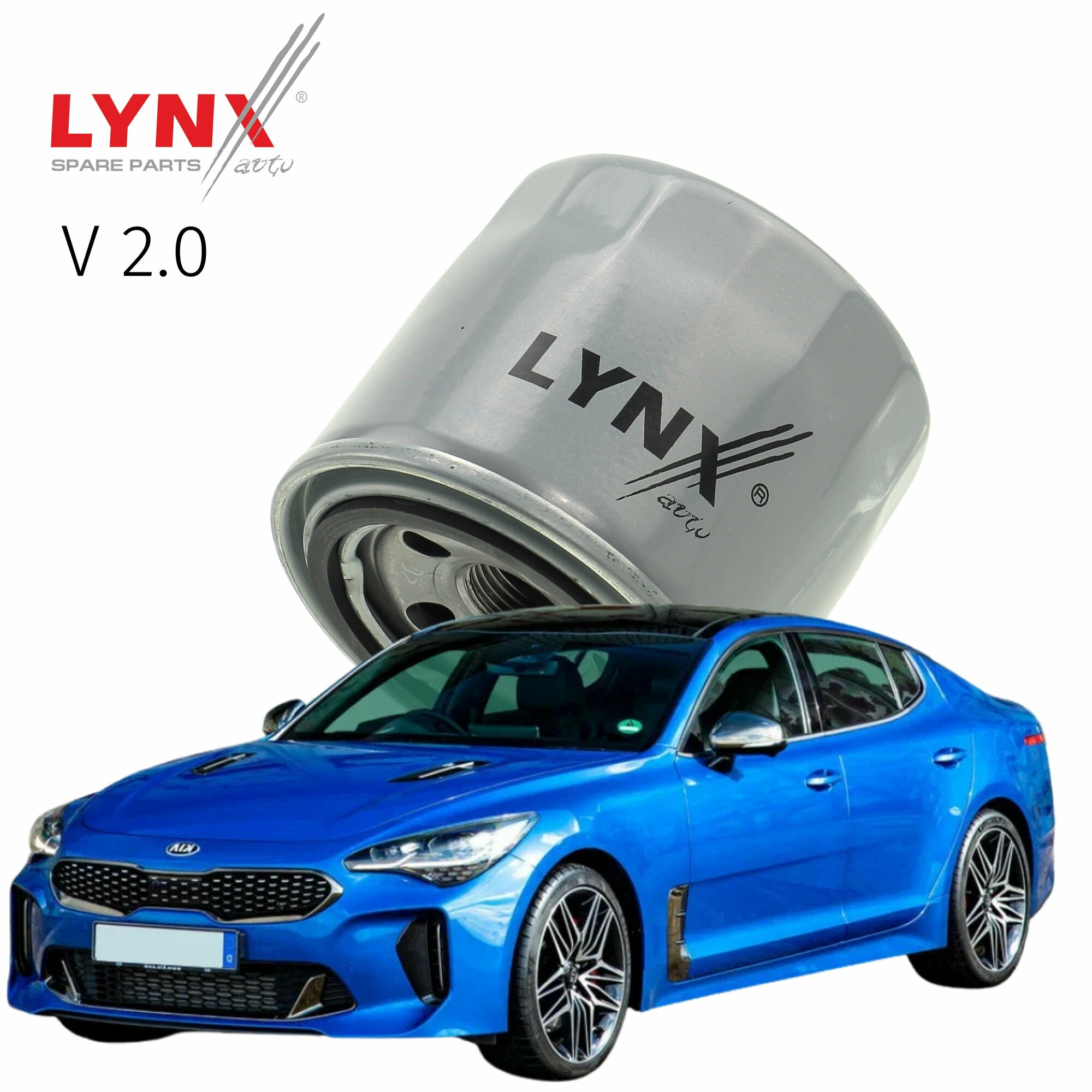 Фильтр масляный Kia Stinger (1) / Киа Стингер 2017 2018 2019 2020 2021 2022 V2 G4KL / 1шт LYNXauto