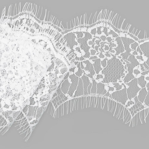 SJ027 Кружево 'Шантильи' на сетке 10,0см*3м (белый)